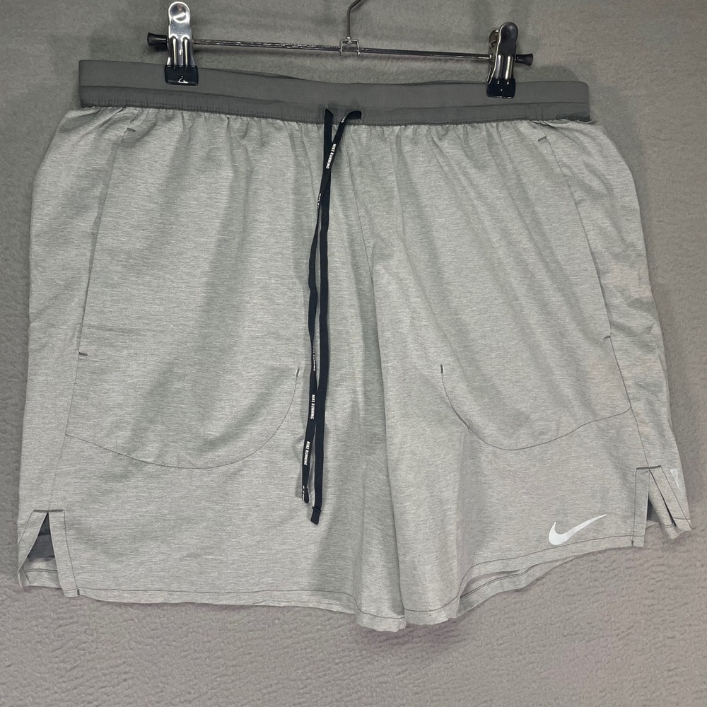Nike Flex Stride Running Shorts Mens Large Gray Lined Zip Pocket CJ5471-068